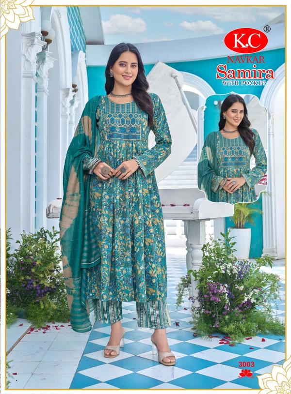 Kc Samira 3 Capsul Foil Printed Kurti Bottom With Dupatta